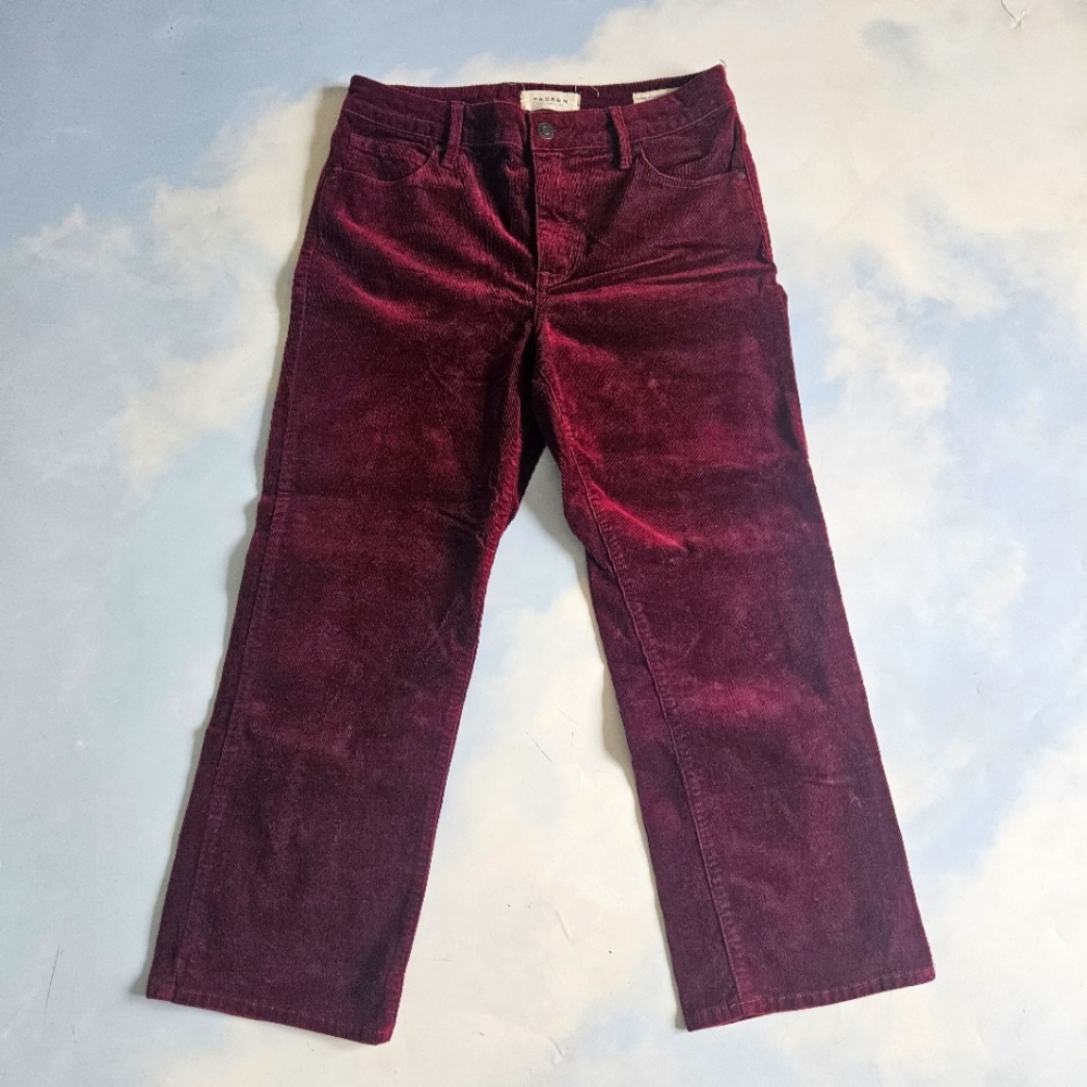 Burgundy Crop Kick Flare Corduroy Pants Maroon Crop Pants Fall Pants